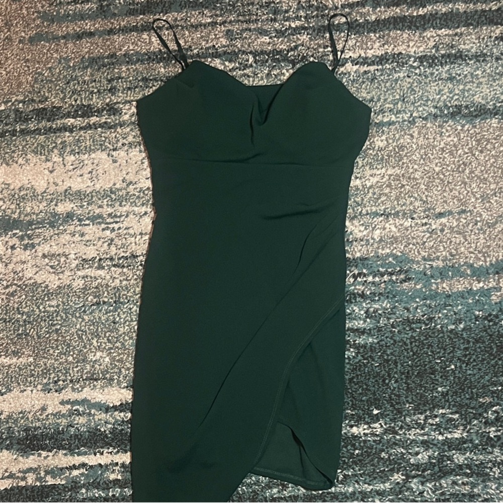 Emerald Sundae Asymmetrical Green Cocktail Short Dress